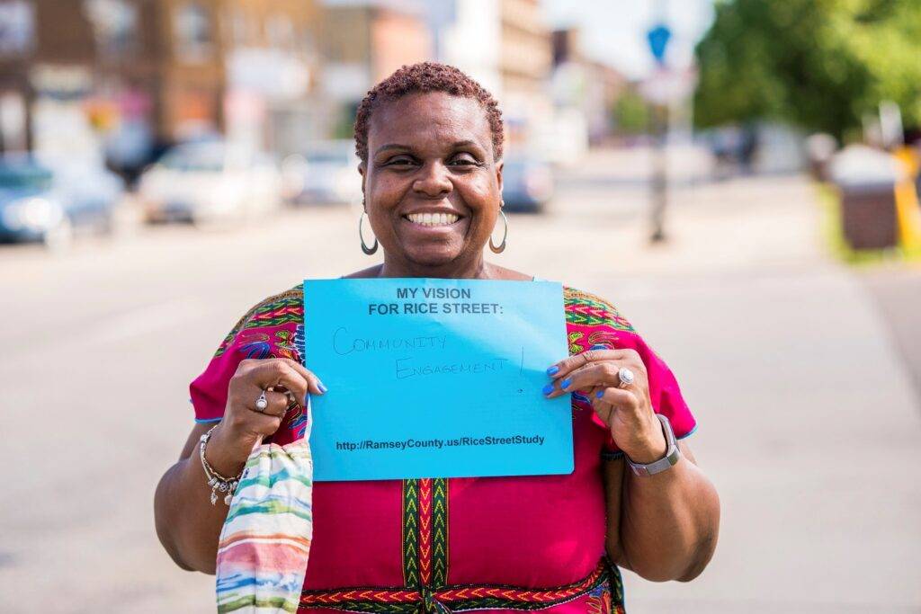 Rice Street Visioning Study community member focused on public health and engagement