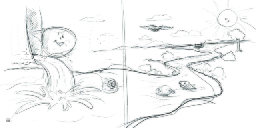 Children's book storyboard sketch