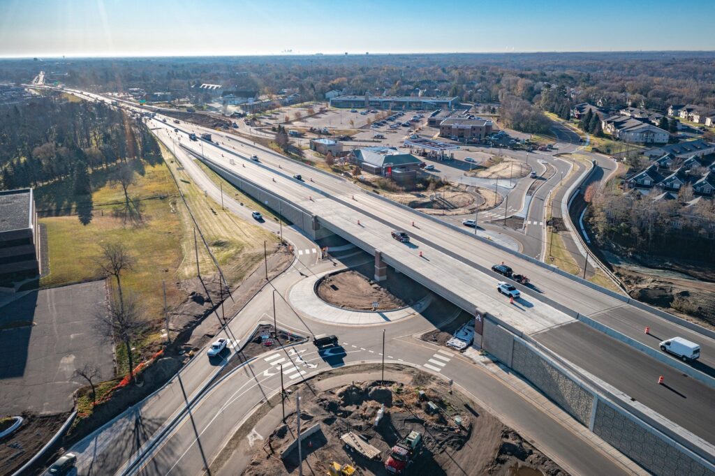 Anoka Highway 10/169 Improvements Project featuring a roundabout on a highway