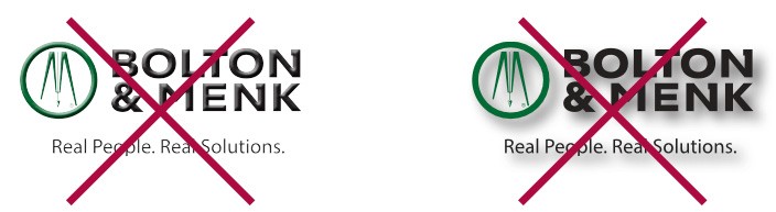 Logo usage, do not add effects like bevels or shadows