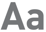 The image shows the capital letter A and lowercase letter g in a gray sans-serif font on a white background.