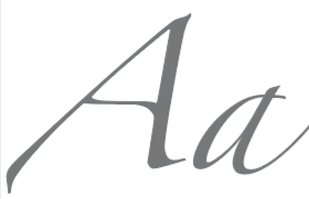 Stylized cursive lowercase letter a in black on a white background, featuring a large, sweeping curve and elongated tail.