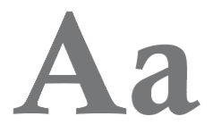 The image shows a gray, uppercase letter A and lowercase letter s in a simple sans-serif font on a white background.