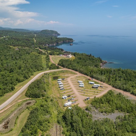 A lakeside campground
