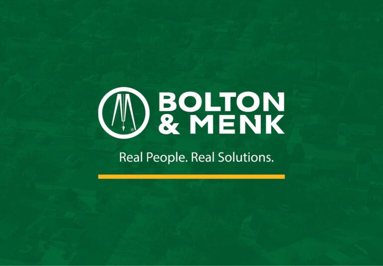Green background with Bolton & Menk logo